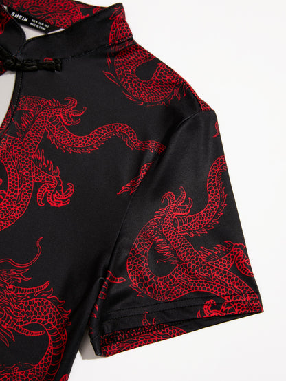 Chinese Dragon Print Dress