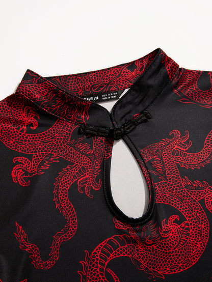 Chinese Dragon Print Dress