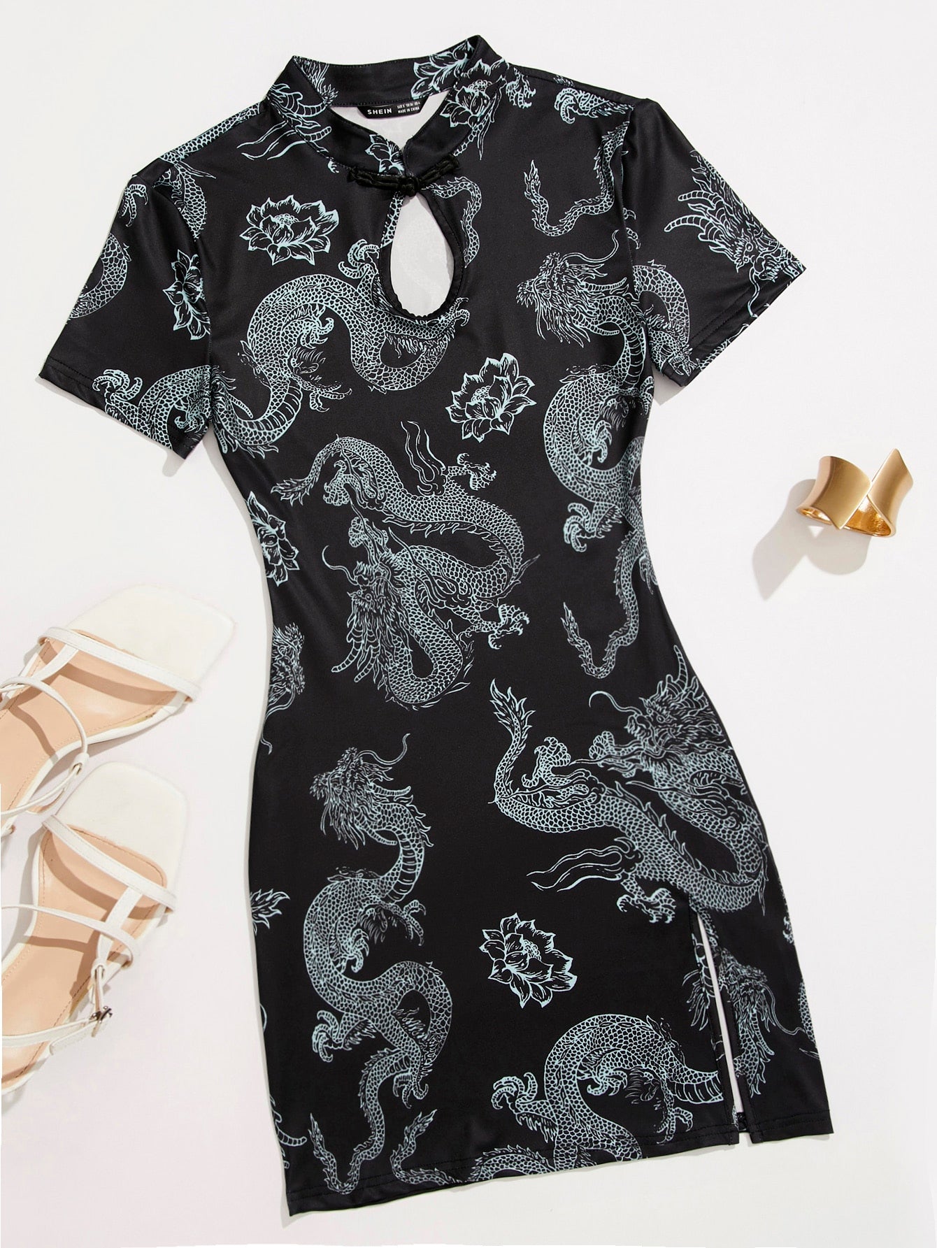 Chinese Dragon Print Dress