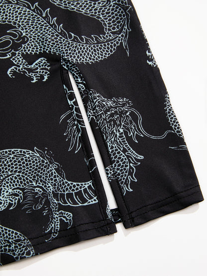 Chinese Dragon Print Dress