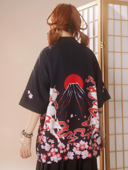 Anime Print Drop Shoulder Blouse