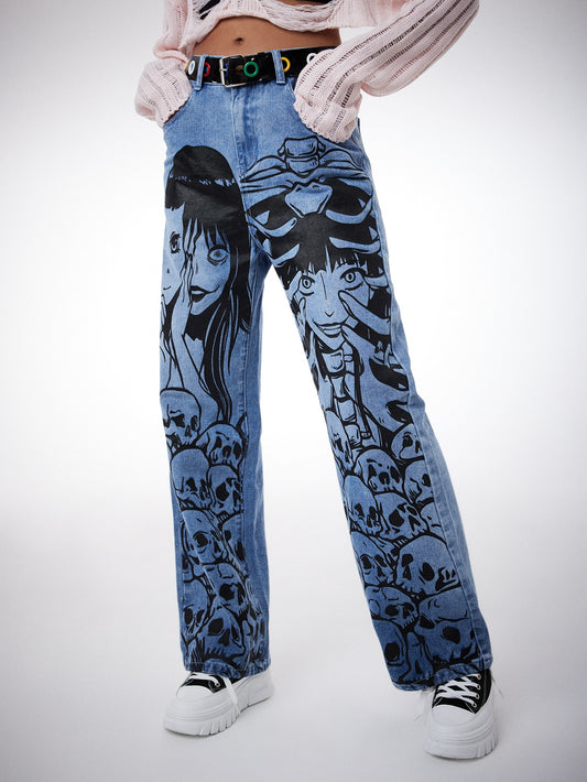 Anime Figure Graphic Jeans