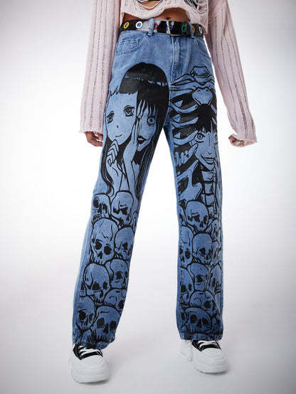 Anime Figure Graphic Jeans