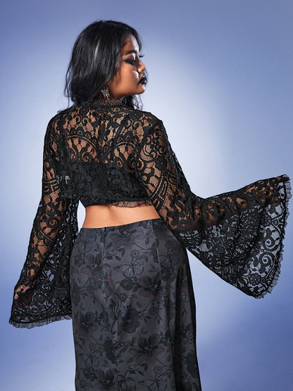 Goth Plus Front Lace cami top