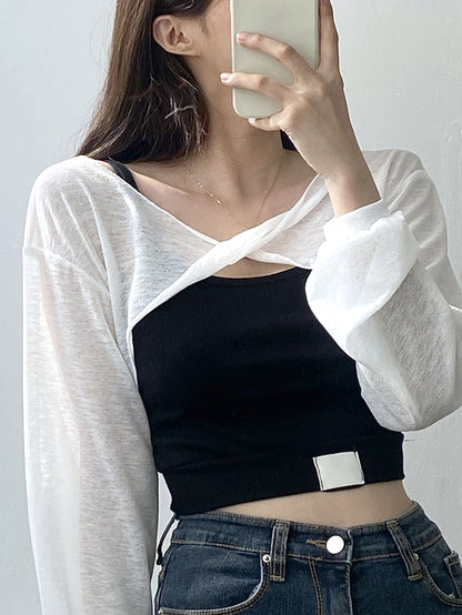 Drop Shoulder Crop cami Top