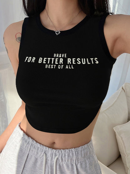 Slogan Graphic Tank Top