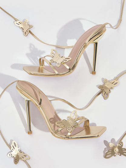 Butterfly Heeled Strappy Sandals