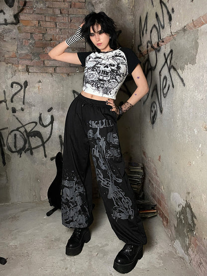 Chain Skull Graphic Sweatpants