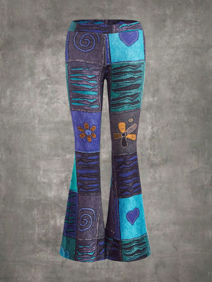 Patchwork Print Pants