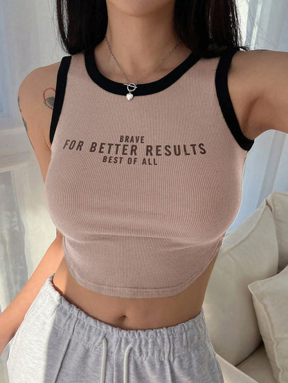 Slogan Graphic Tank Top