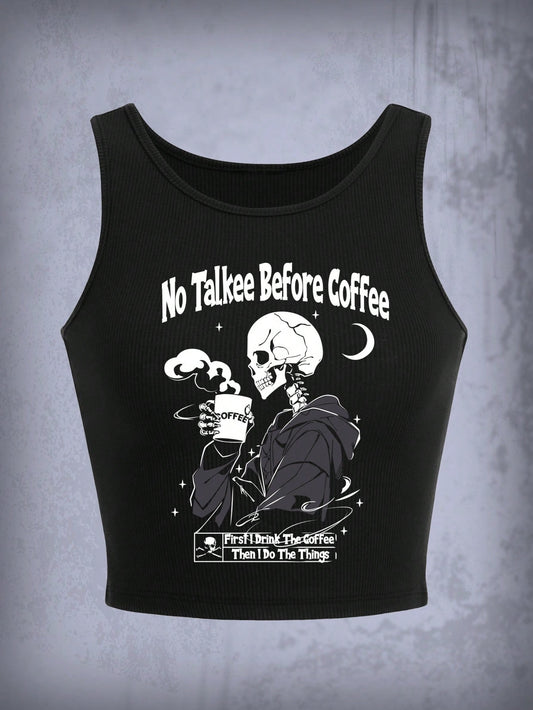 "no talkee before cofee" Tank Top