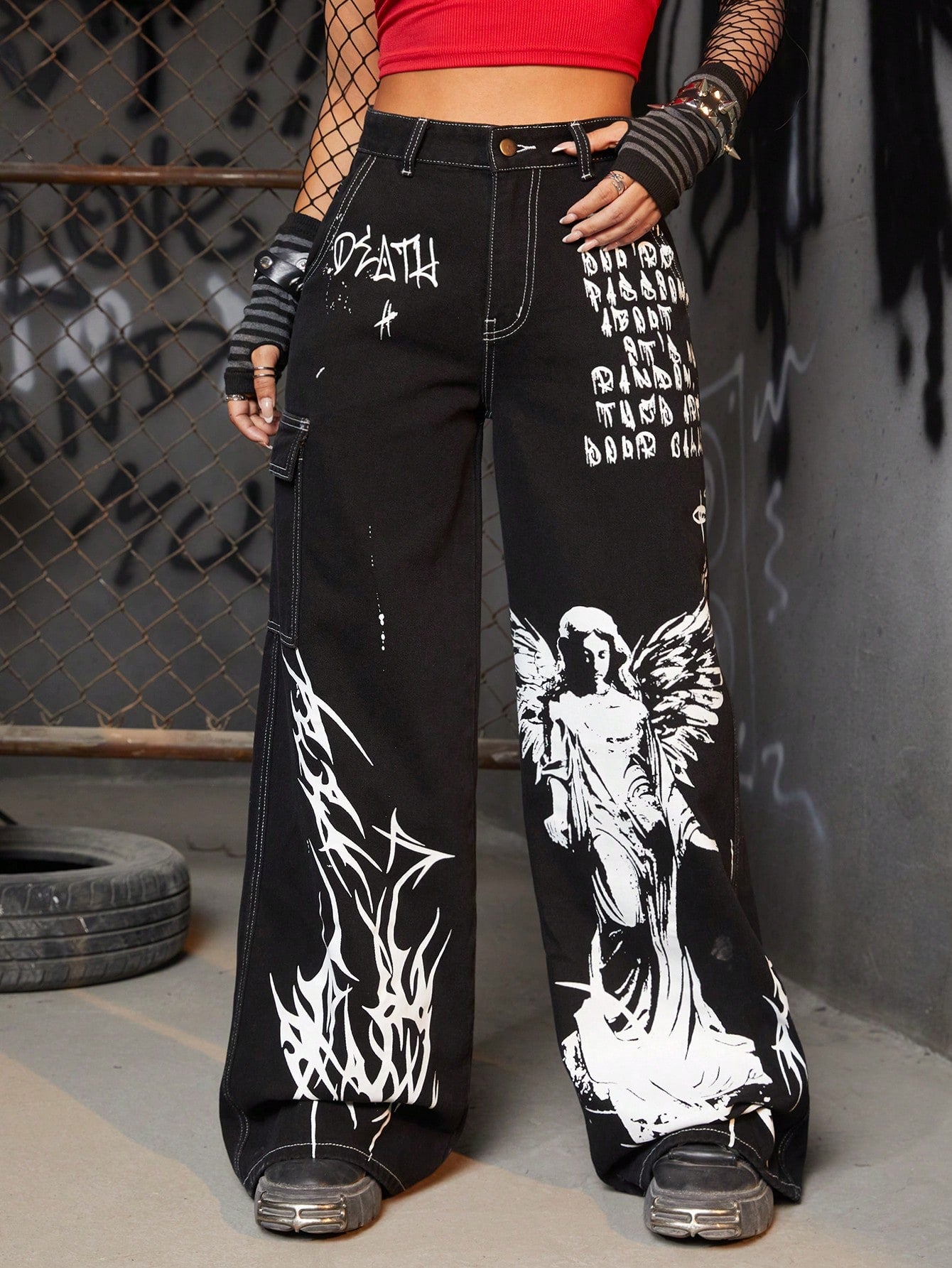 Grunge Graphic Jeans