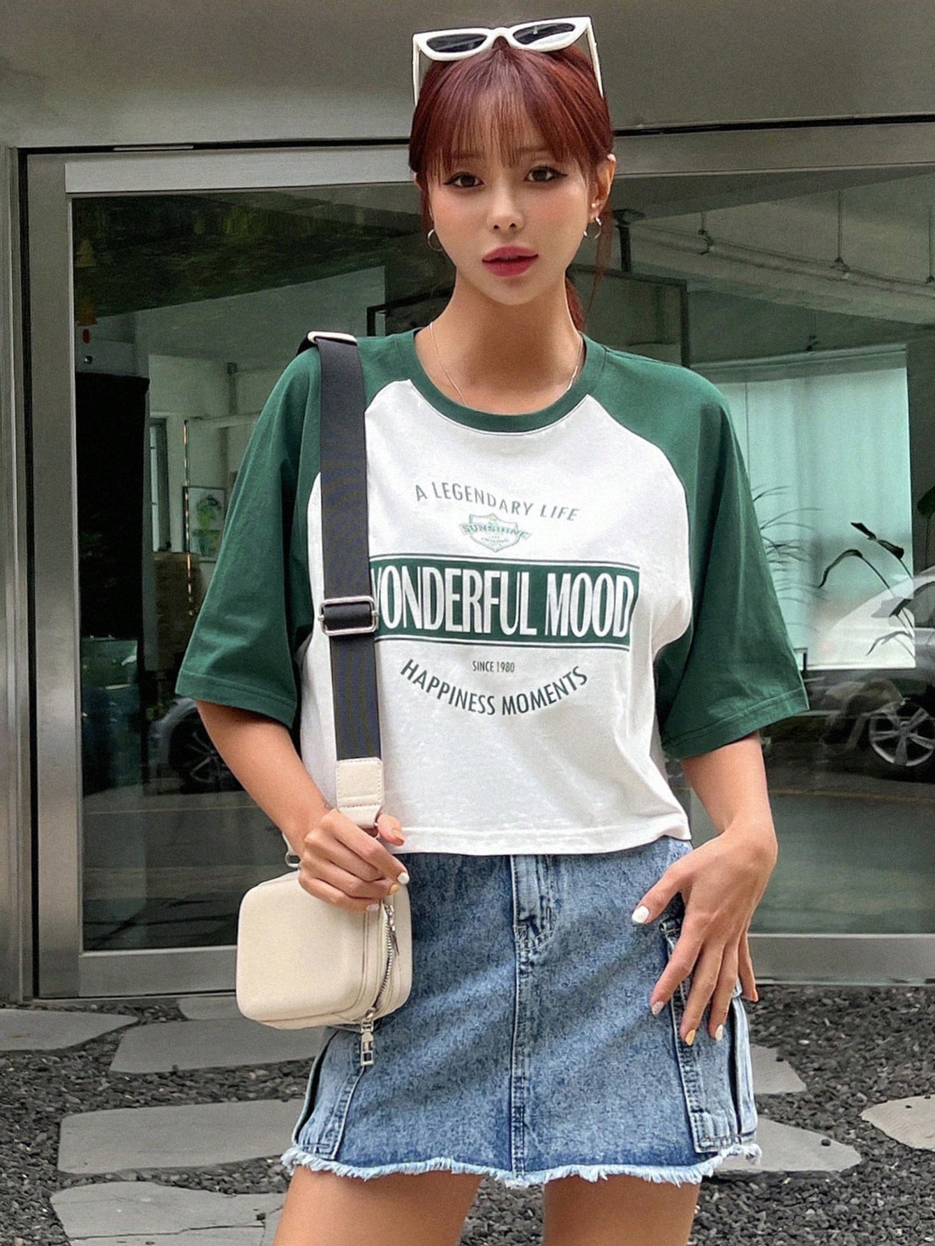 Letter Graphic  Crop Tee