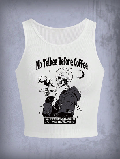 "no talkee before cofee" Tank Top