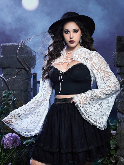 Goth Plus Front Lace cami top